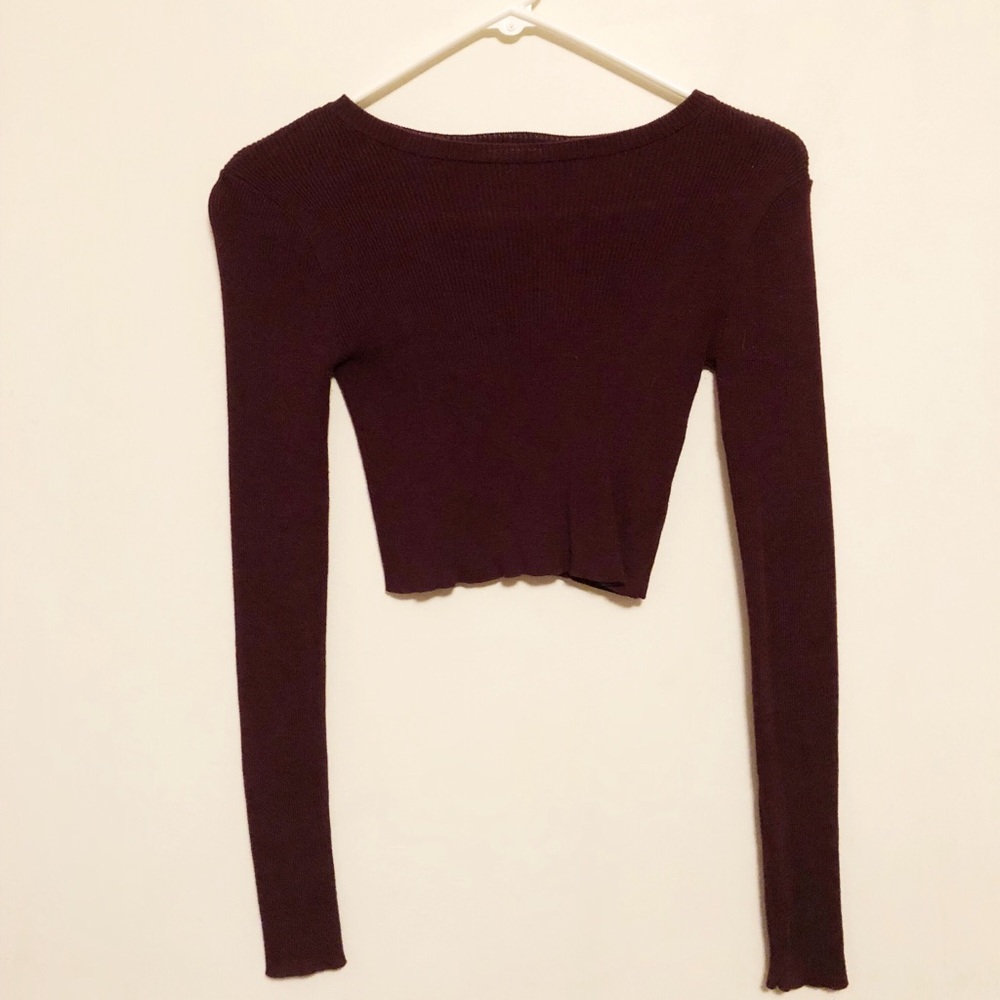 Maroon Crop Top